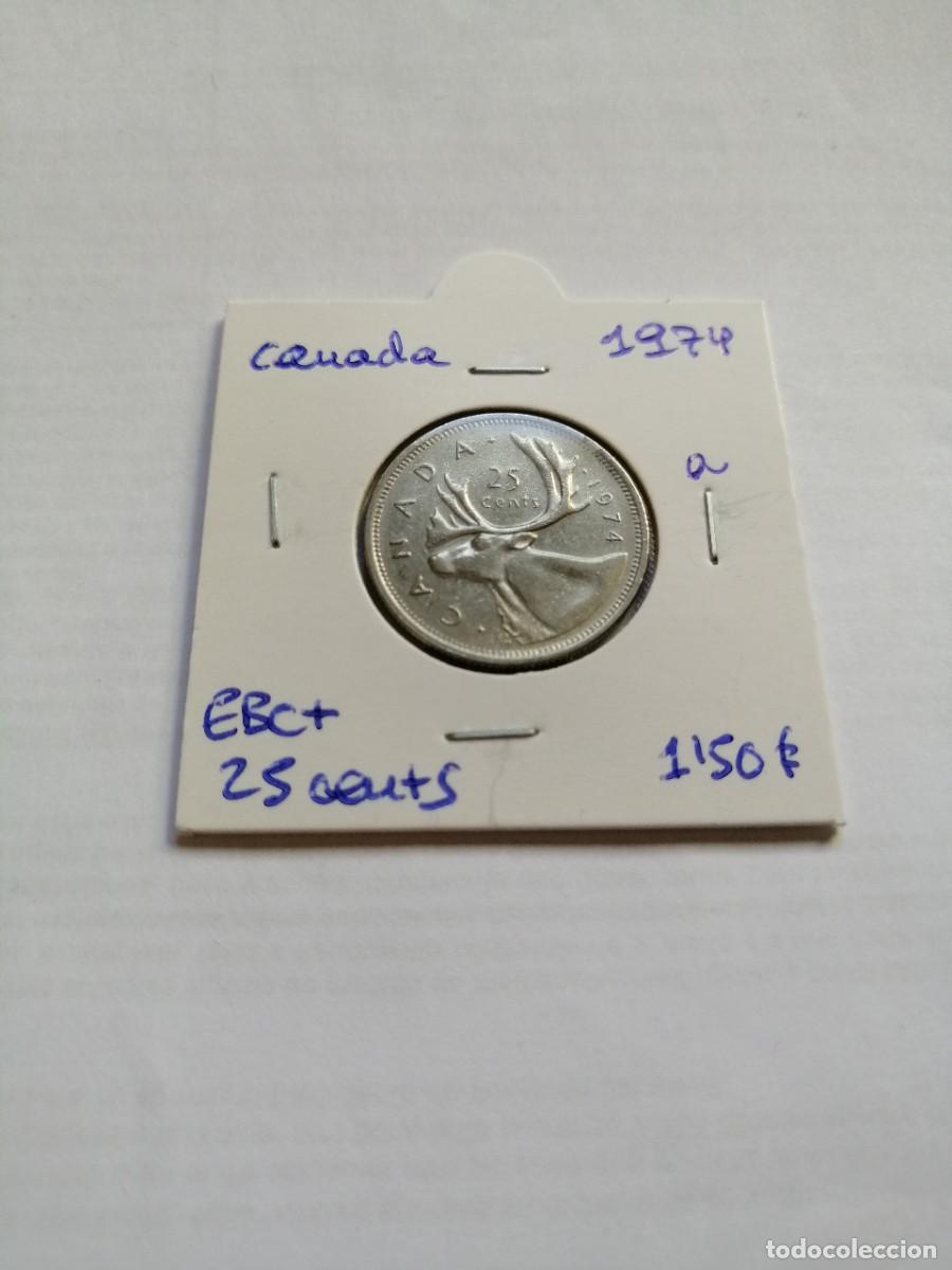 Monedas antiguas de Am&eacute;rica: Canad&aacute; 25 Cents 1974 - Foto 1