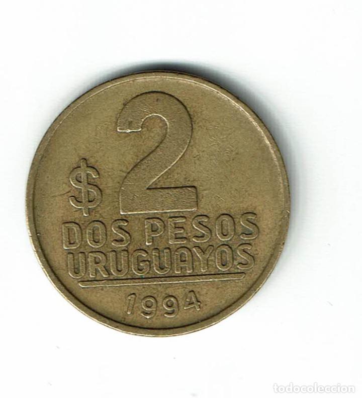 Monedas antiguas de Am&eacute;rica: URUGUAY 2 PESOS 1994 - Foto 2