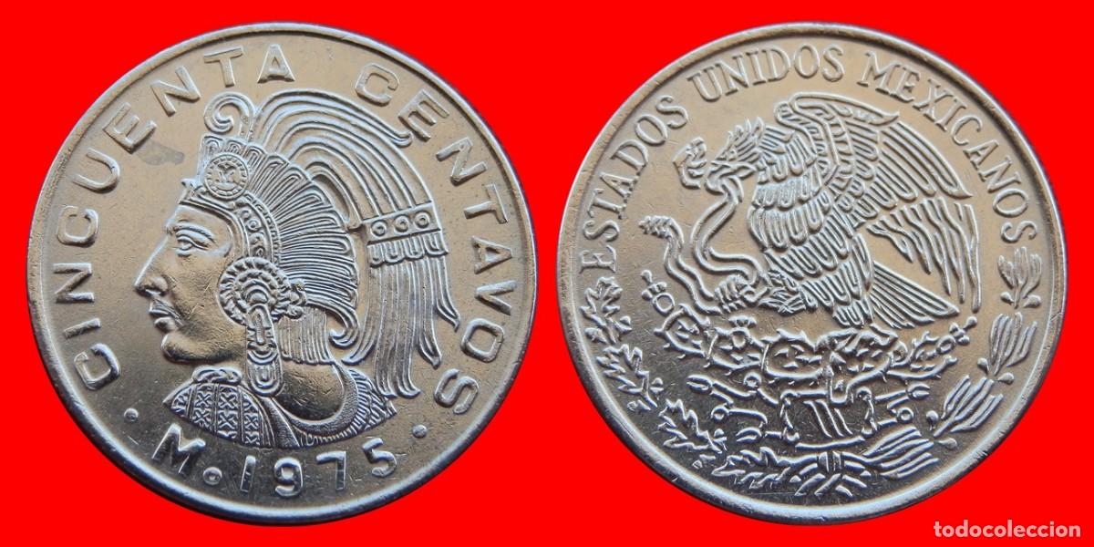 Moedas antigas da Am&eacute;rica: 50 CENTAVOS 1975 MEXICO-89422