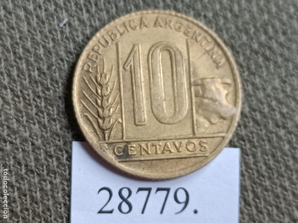 Monedas antiguas de Am&eacute;rica: Argentina 10 centavos 1947 c&eacute;ntimos - Foto 2