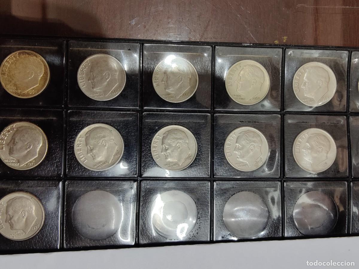 Monedas antiguas de Am&eacute;rica: Lote de conjunto de 35 monedas de 10 centavos - Foto 1