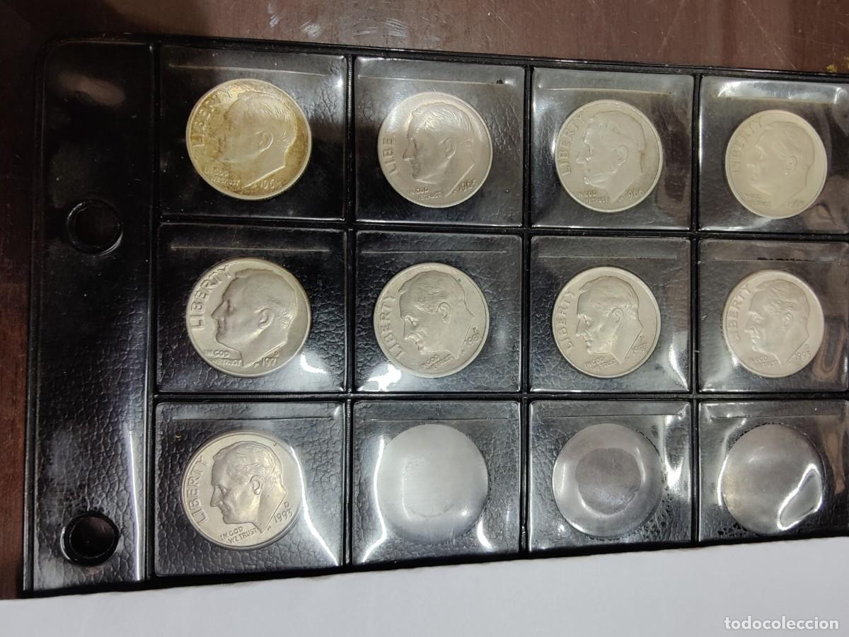 Monedas antiguas de Am&eacute;rica: Lote de conjunto de 35 monedas de 10 centavos - Foto 3