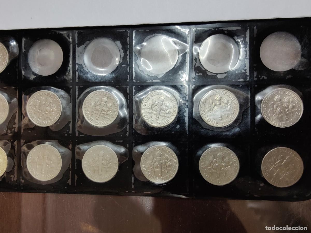 Monedas antiguas de Am&eacute;rica: Lote de conjunto de 35 monedas de 10 centavos - Foto 4