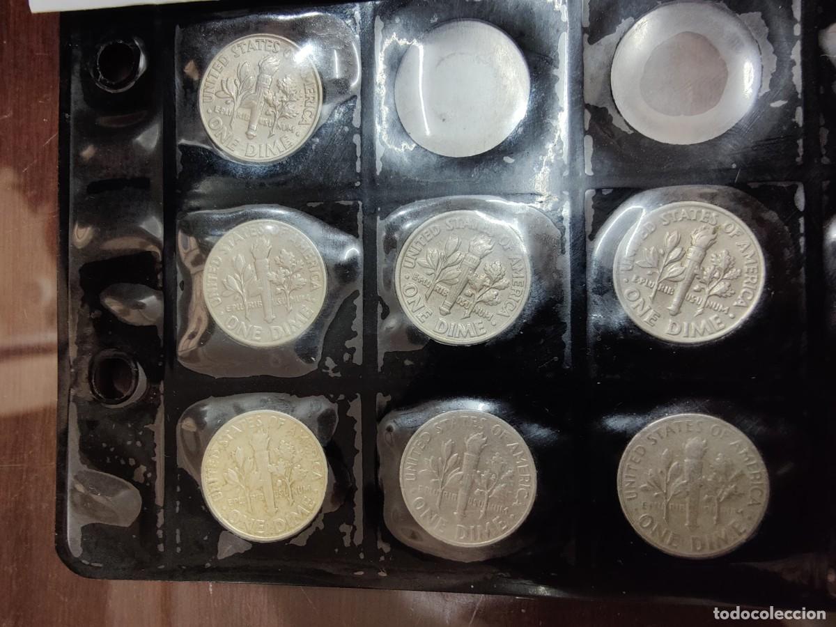 Monedas antiguas de Am&eacute;rica: Lote de conjunto de 35 monedas de 10 centavos - Foto 5