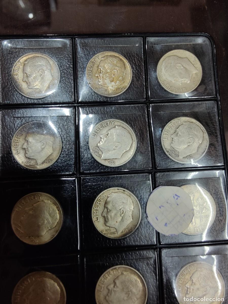 Monedas antiguas de Am&eacute;rica: Lote de conjunto de 35 monedas de 10 centavos - Foto 6