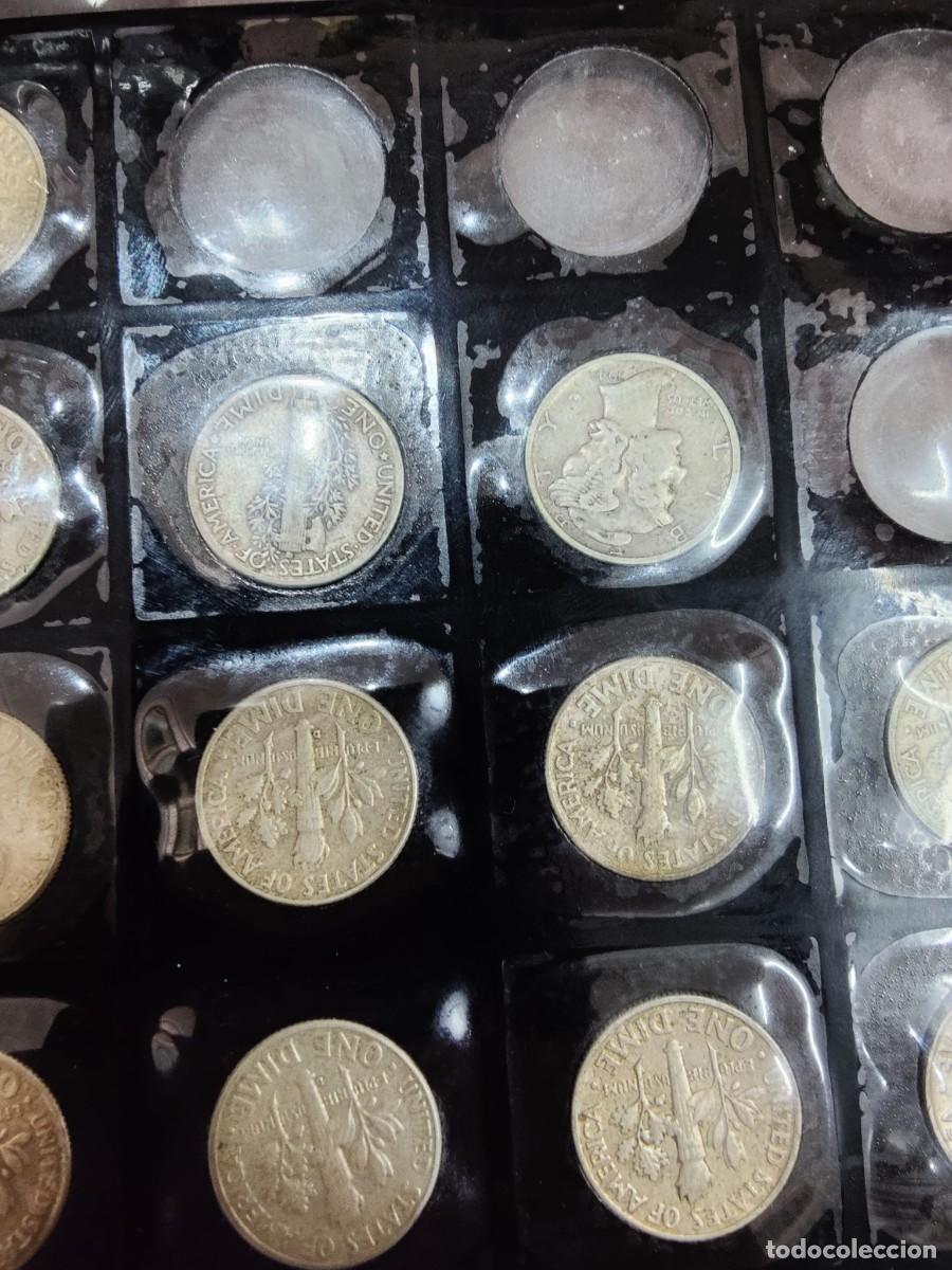 Monedas antiguas de Am&eacute;rica: Lote de conjunto de 35 monedas de 10 centavos - Foto 11