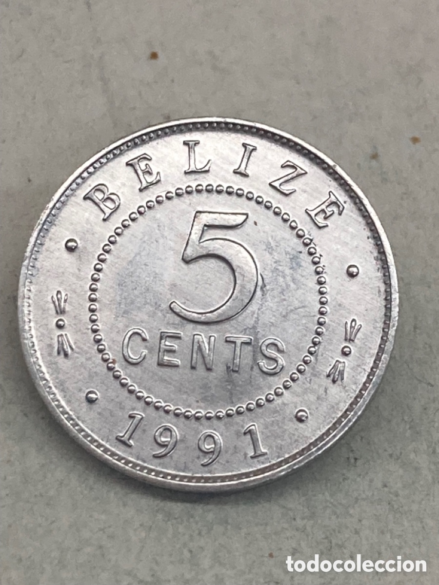 Monedas antiguas de Am&eacute;rica: Moneda 5 Cents 1991 Belize X3 - Foto 1