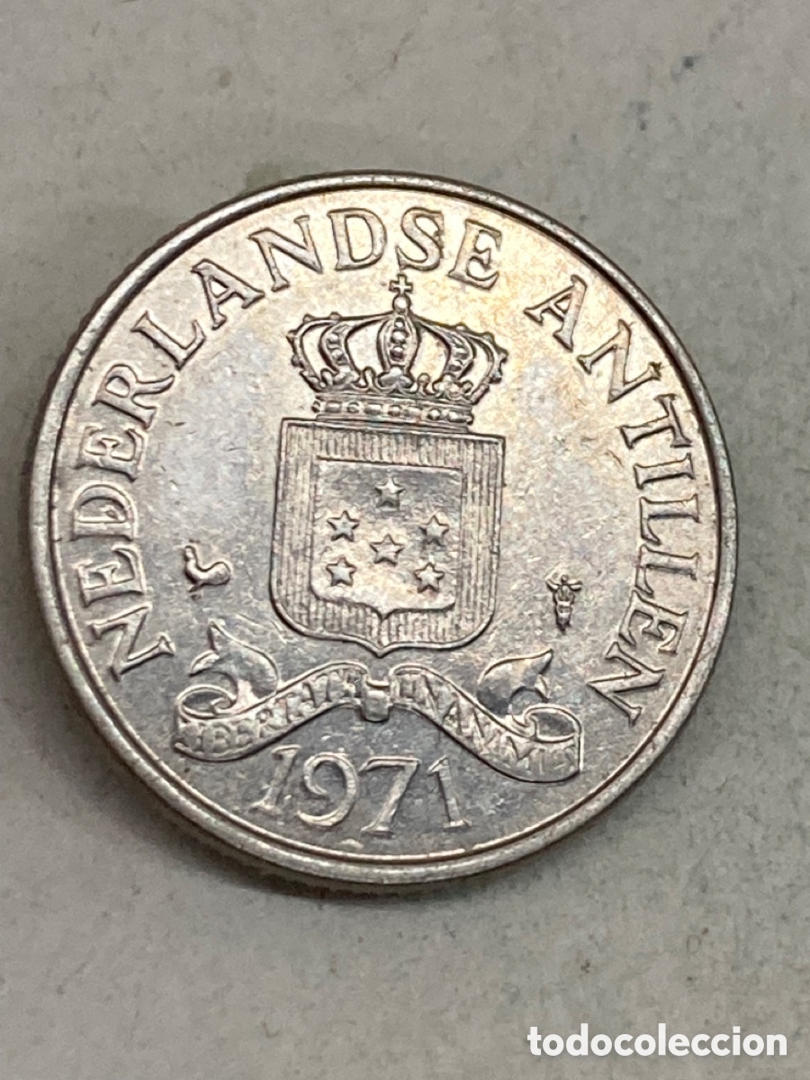 Monedas antiguas de Am&eacute;rica: Moneda 25 Cent 1971 Nederland X4 - Foto 2