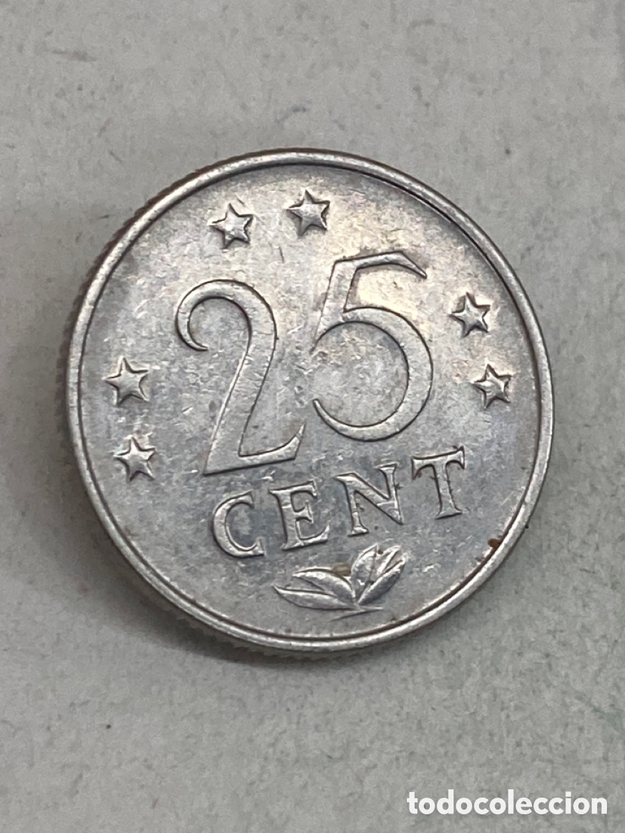 Monedas antiguas de Am&eacute;rica: Moneda 25 Cent 1971 Nederland X4 - Foto 1