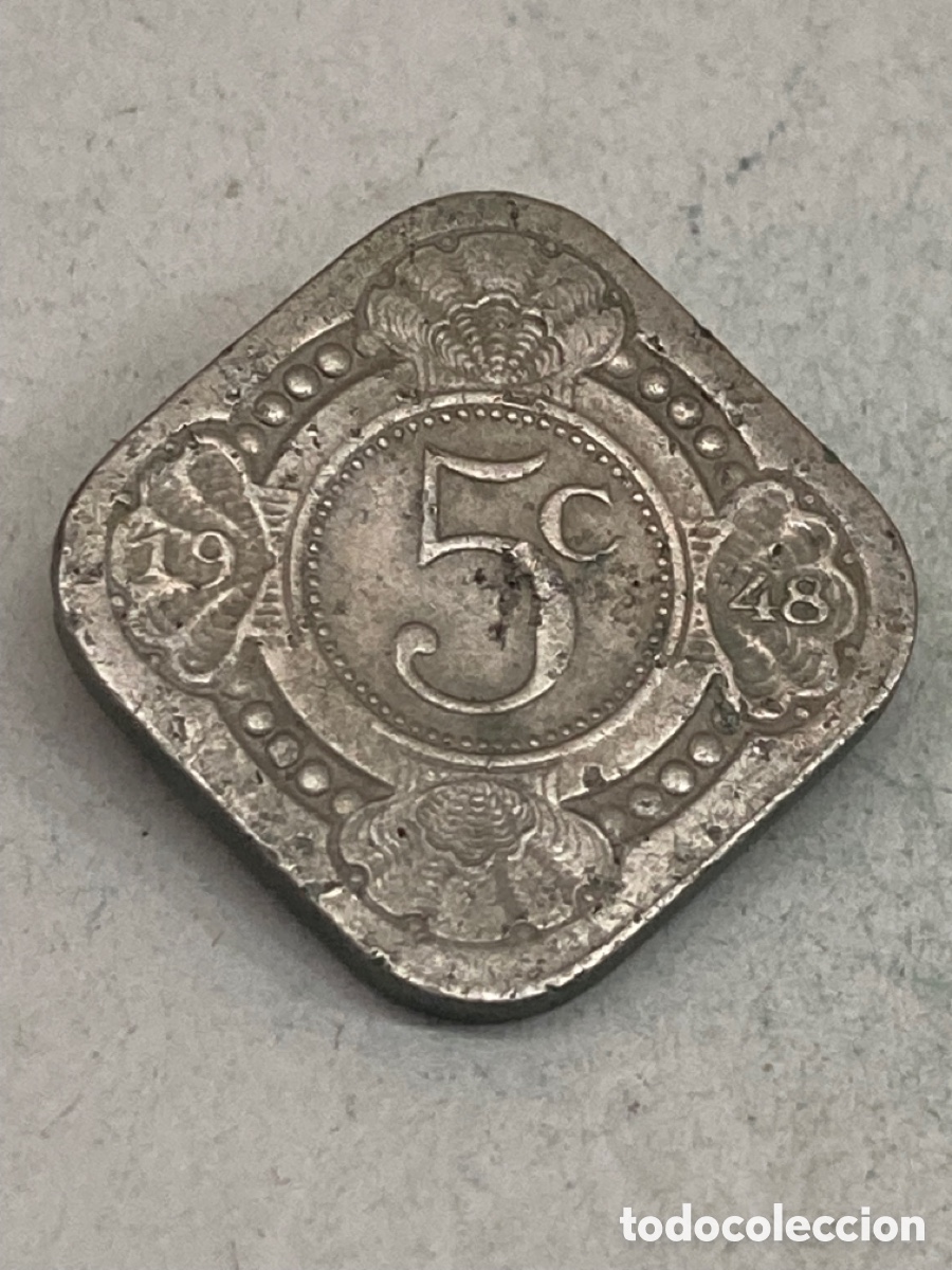 Monedas antiguas de Am&eacute;rica: Moneda 5Cent 1948 Corasao X5 - Foto 2