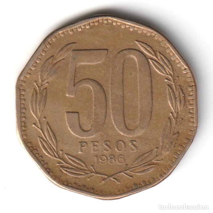 Monedas antiguas de Am&eacute;rica: Chile moneda de 50 pesos - Foto 1