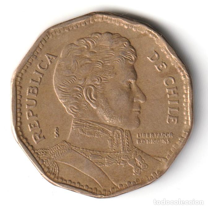 Monedas antiguas de Am&eacute;rica: Chile moneda de 50 pesos - Foto 2