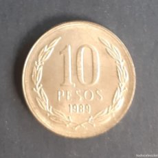 Monedas antiguas de América: 9072 - CHILE 10 PESO 1989 KM 218.2 UNC