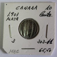 Monedas antiguas de América: MONEDA DE PLATA DE 10 CENTS DE 1901 KM 3 DE CANADA EN MBC