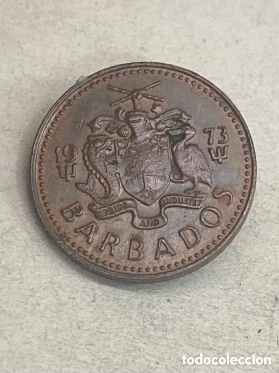 Monedas antiguas de Am&eacute;rica: Moneda 1 Cent 1973 Barbados J25 - Foto 2
