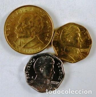 Monedas antiguas de Am&eacute;rica: Lote de 3 monedas de Chile s/c - Foto 2