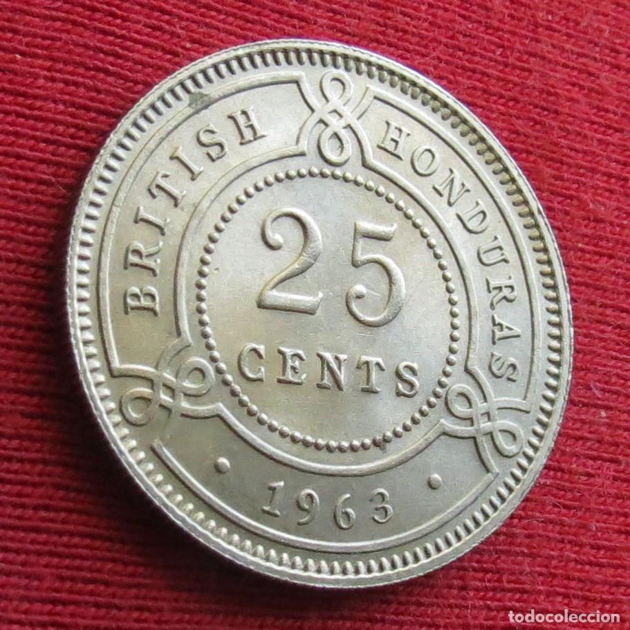 Monnaies anciennes d'Am&eacute;rique: Honduras Britanica 25 cents 1963 british belice