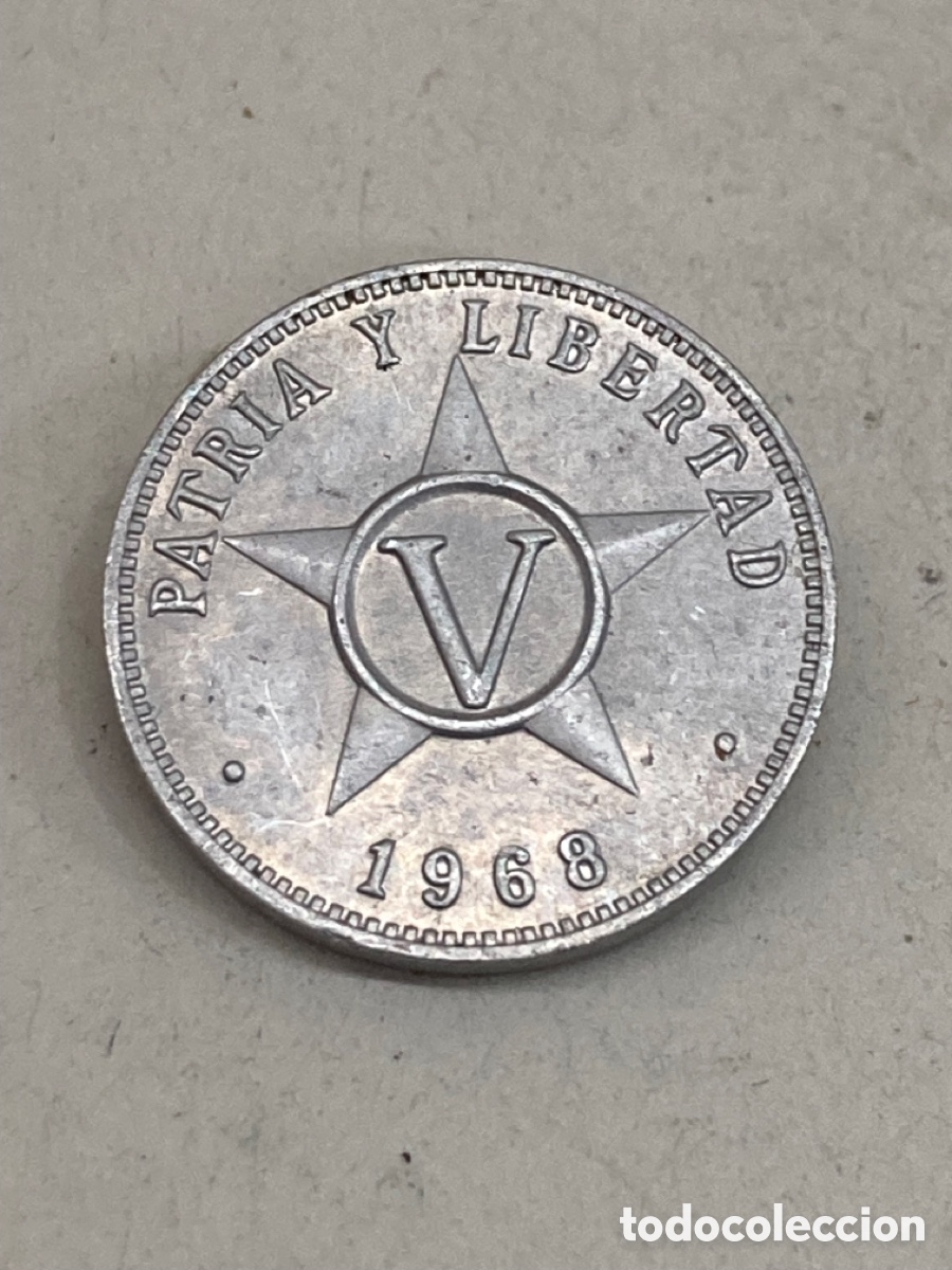 Monedas antiguas de Am&eacute;rica: Moneda 5 centavos 1968 Cuba X20 - Foto 1