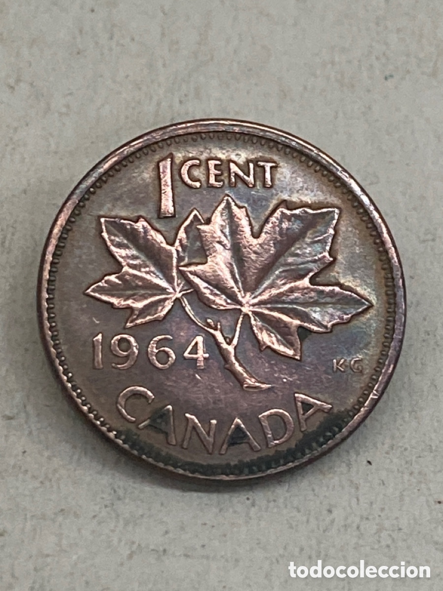 Monedas antiguas de Am&eacute;rica: Moneda 1 Cent 1964 Canada M9 - Foto 1