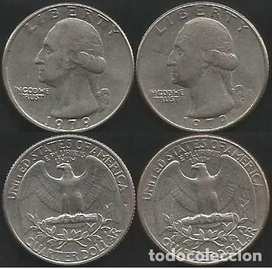 Monnaies anciennes d'Am&eacute;rique: E.E.U.U. 1979 - LAS 2 CECAS - QUARTER DOLLAR - KM A164a - 2 MONEDAS CIRCULADAS