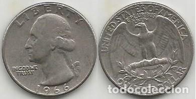 Old Coins of America: E.E.U.U. 1966 - SIN CECA - QUARTER DOLLAR - KM 164a - CIRCULADA (FILADELFIA)