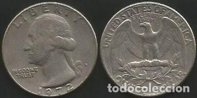 Old Coins of America: E.E.U.U. 1972 - CECA D - QUARTER DOLLAR - KM 164a - CIRCULADA (DENVER)