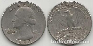Old Coins of America: E.E.U.U. 1980 - CECA P - QUARTER DOLLAR - KM A164a - CIRCULADA (FILADELFIA)