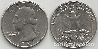 Old Coins of America: E.E.U.U. 1987 - CECA P - QUARTER DOLLAR - KM A164a - CIRCULADA (FILADELFIA)