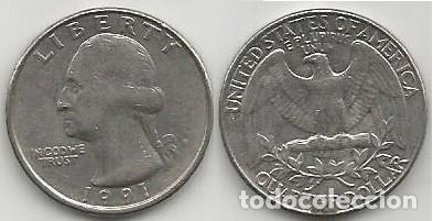 Old Coins of America: E.E.U.U. 1991 - CECA P - QUARTER DOLLAR - KM A164a - CIRCULADA (FILADELFIA)