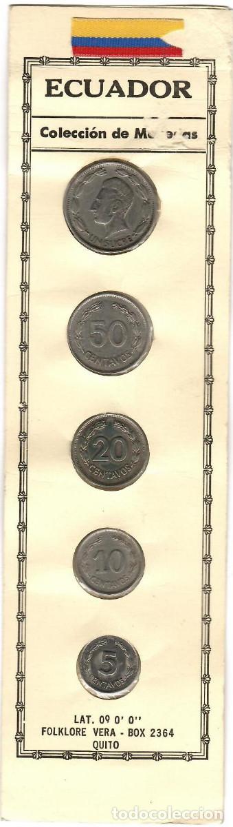 Monedas antiguas de Am&eacute;rica: ESTUCHE MONEDAS ECUADOR - Foto 1