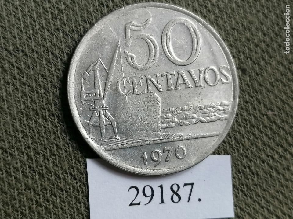 Monedas antiguas de Am&eacute;rica: Brasil 50 c&eacute;ntimos 1970 , centavos - Foto 2