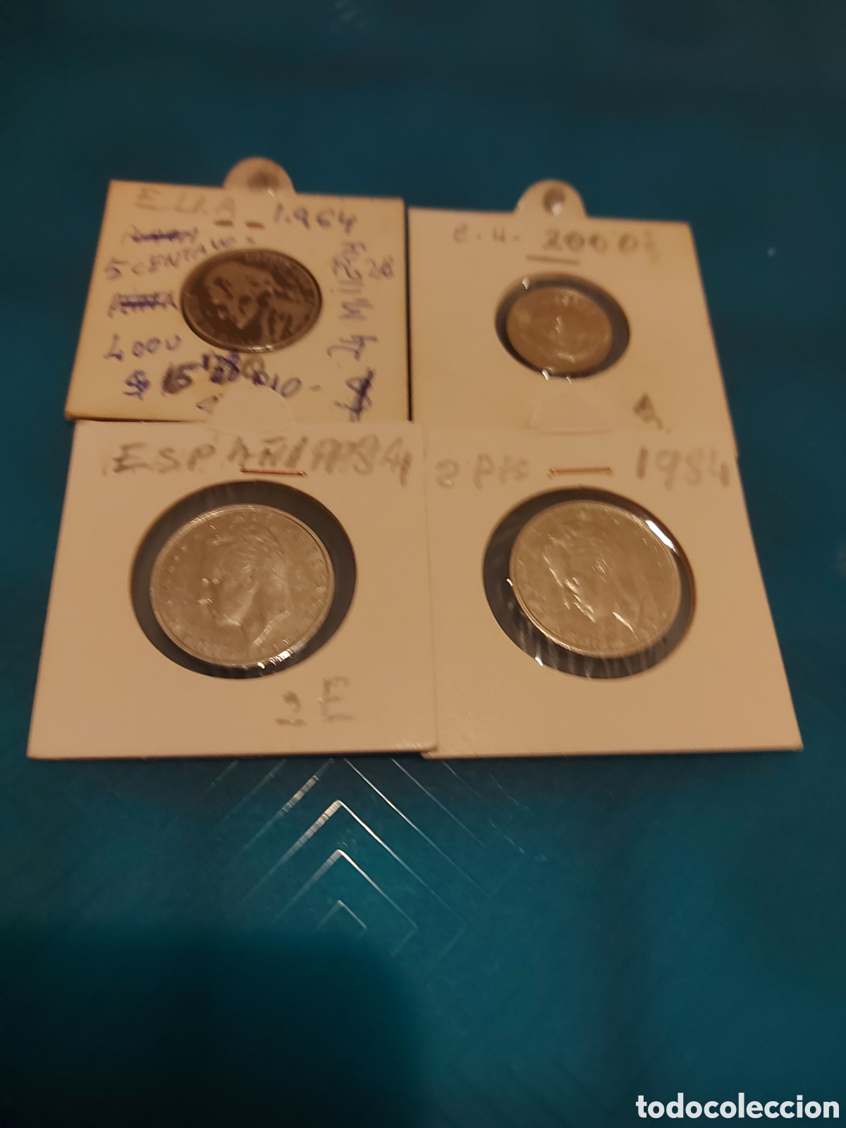 Monedas antiguas de Am&eacute;rica: 2 deEU A y2 Spain - Foto 1