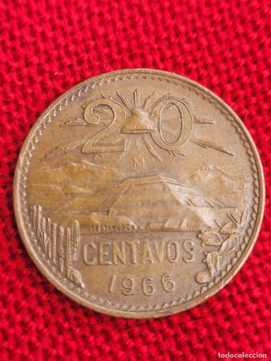 Monedas antiguas de Am&eacute;rica: Moneda 20 centavos Mexico 1966 - Foto 1