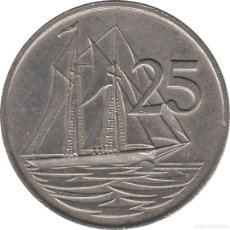 Monedas antiguas de América: ISLAS CAIMÁN 25 CENTAVOS 1982 KM#4