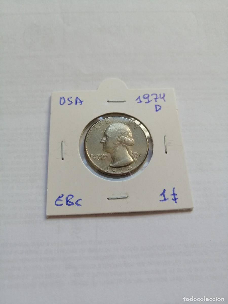 Monedas antiguas de Am&eacute;rica: USA Cuarto de dolar 1974 D - Foto 1