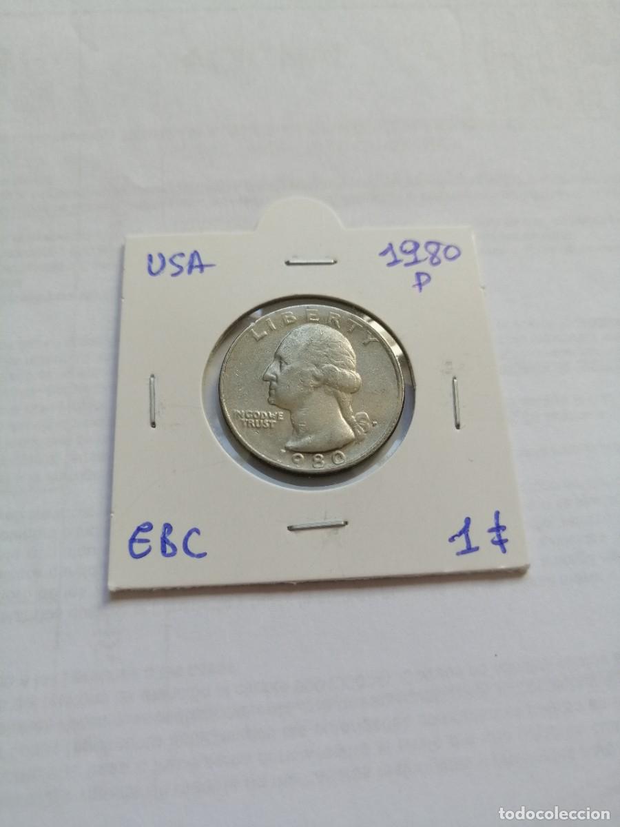 Monedas antiguas de Am&eacute;rica: USA Cuarto de dolar 1980 P - Foto 1