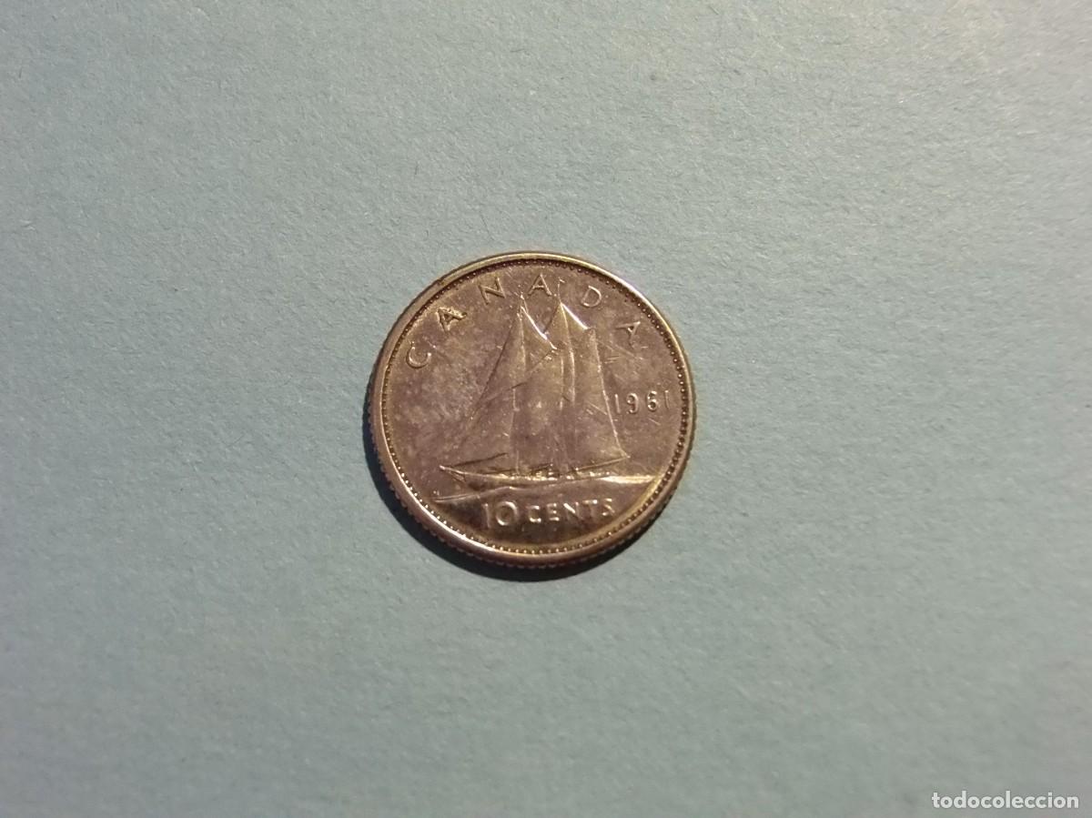 Monedas antiguas de Am&eacute;rica: CANADA 10 CENTIMOS 1961 (PLATA). - Foto 2