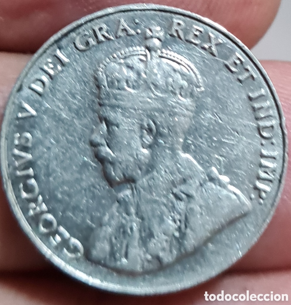 Monedas antiguas de Am&eacute;rica: Moneda Canada,1.933, 5 Cent,MBC. - Foto 1