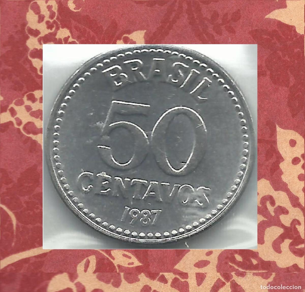 Monedas antiguas de Am&eacute;rica: MONEDA BRASIL 50 CENTAVOS 1987 - Foto 1