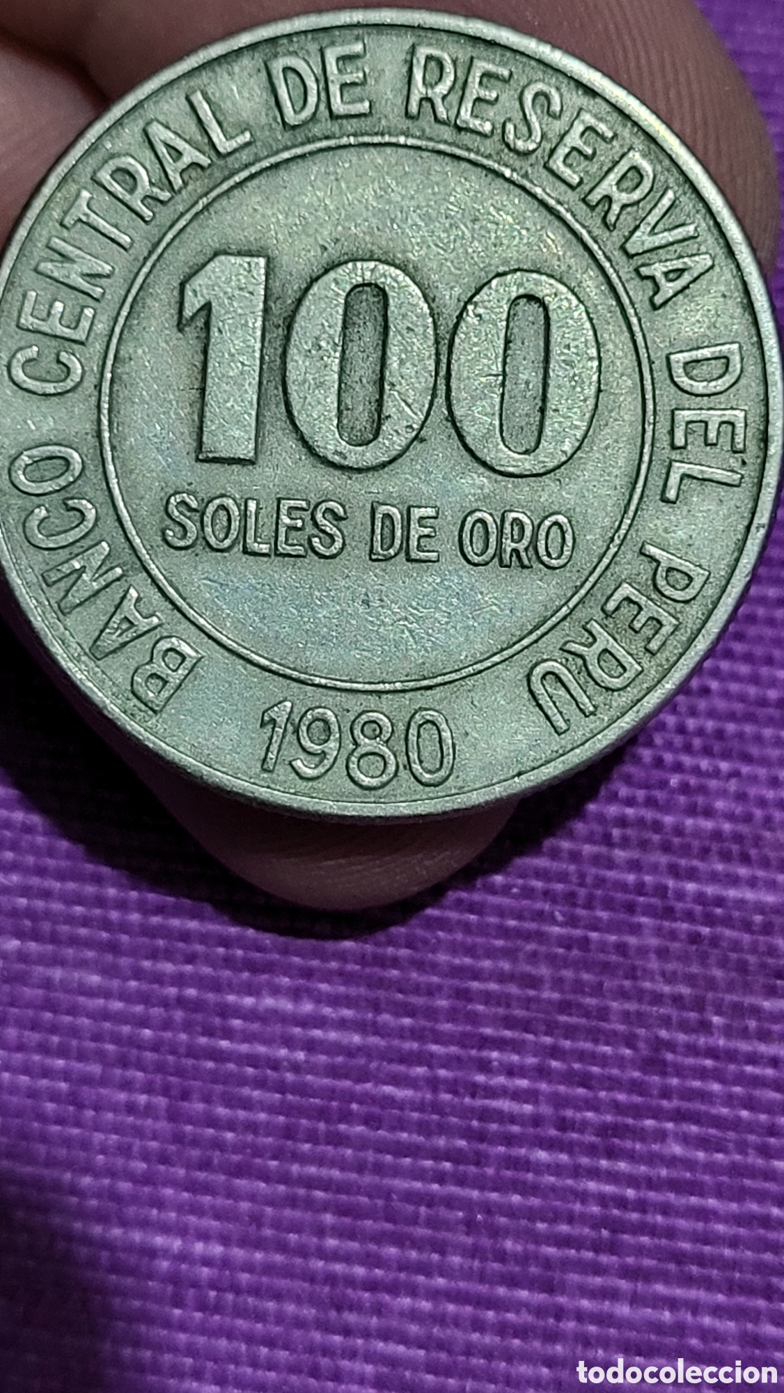 Monedas antiguas de Am&eacute;rica: Moneda 100 soles de oro Per&uacute; - Foto 2