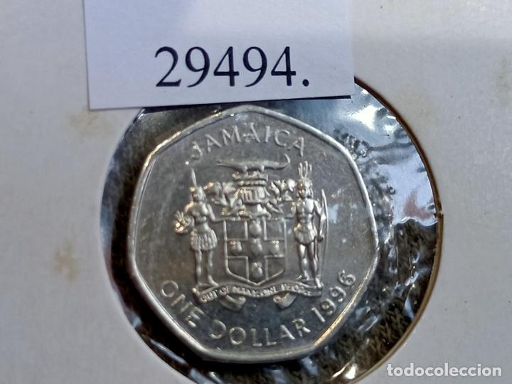 Monedas antiguas de Am&eacute;rica: Jamaica 1 d&oacute;lar 1996 - Foto 2