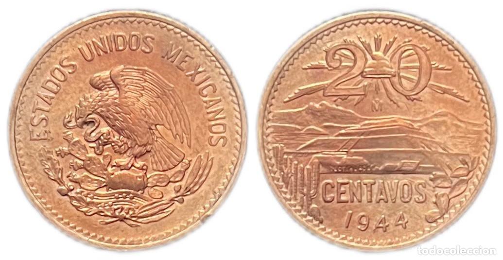 Monedas antiguas de Am&eacute;rica: M&Eacute;XICO. 20 CENTAVOS 1.944 - Foto 3