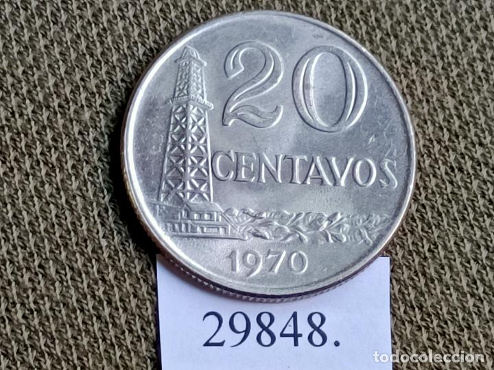 Monedas antiguas de Am&eacute;rica: Brasil 20 centimos 1970, centavos - Foto 2
