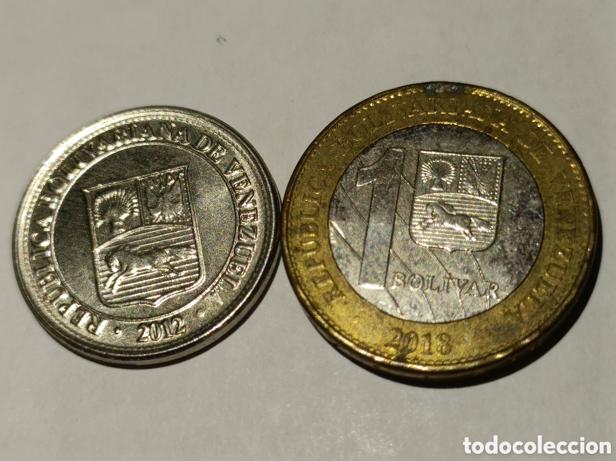 Monedas antiguas de Am&eacute;rica: 2 Monedas Venezuela (2012 y 2018) - Foto 1