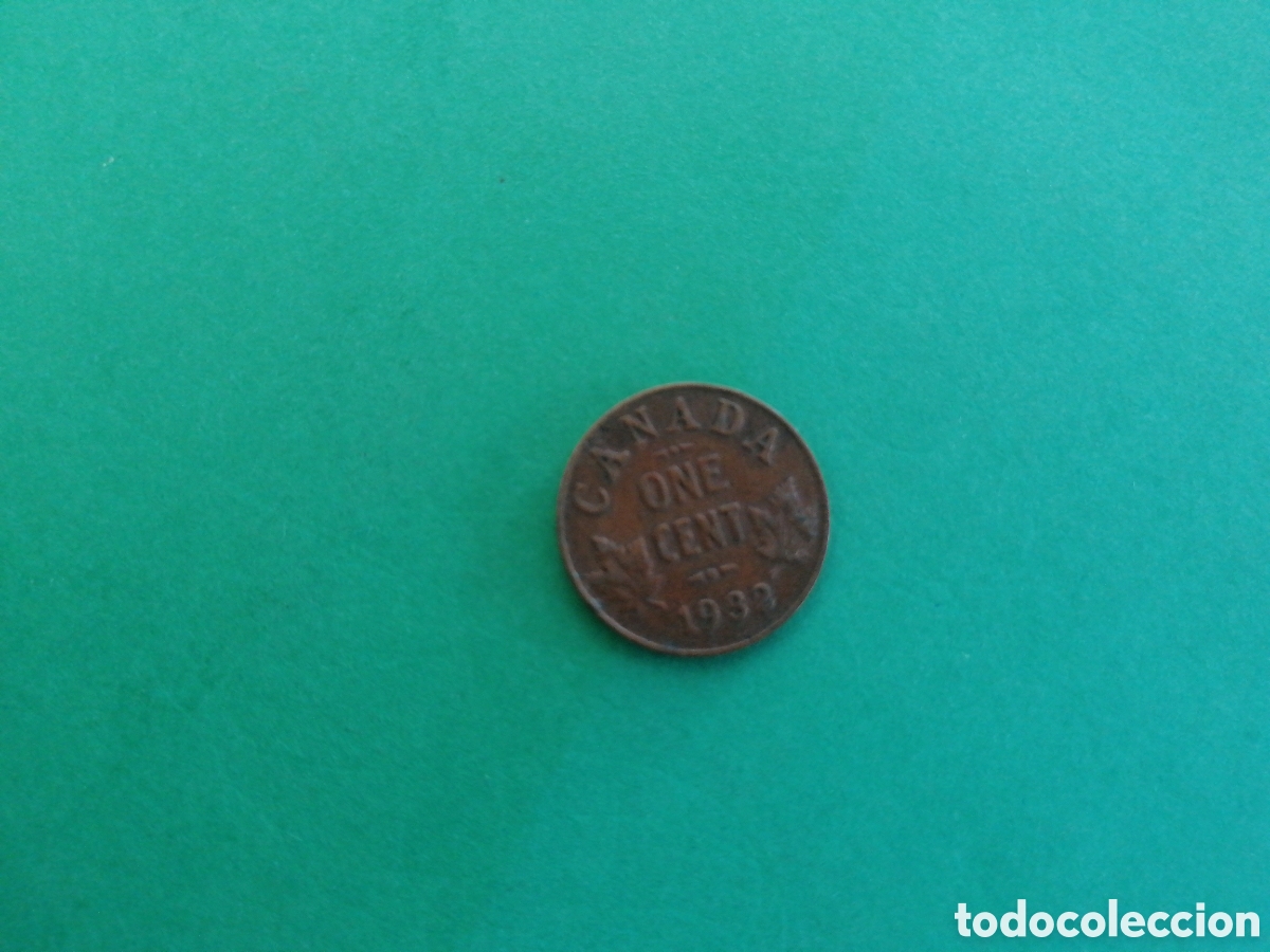 Monedas antiguas de Am&eacute;rica: 1 cent de Canad&aacute; 1932 - Foto 1