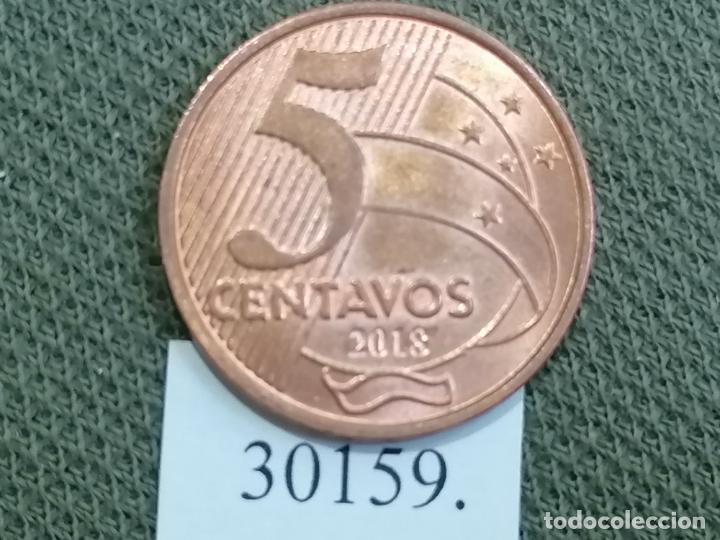 Monedas antiguas de Am&eacute;rica: Brasil 5 c&eacute;ntimos 2018, centavos - Foto 2