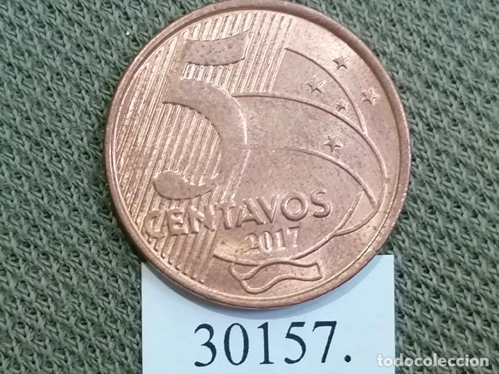 Monedas antiguas de Am&eacute;rica: Brasil 5 c&eacute;ntimos 2017, centavos - Foto 1