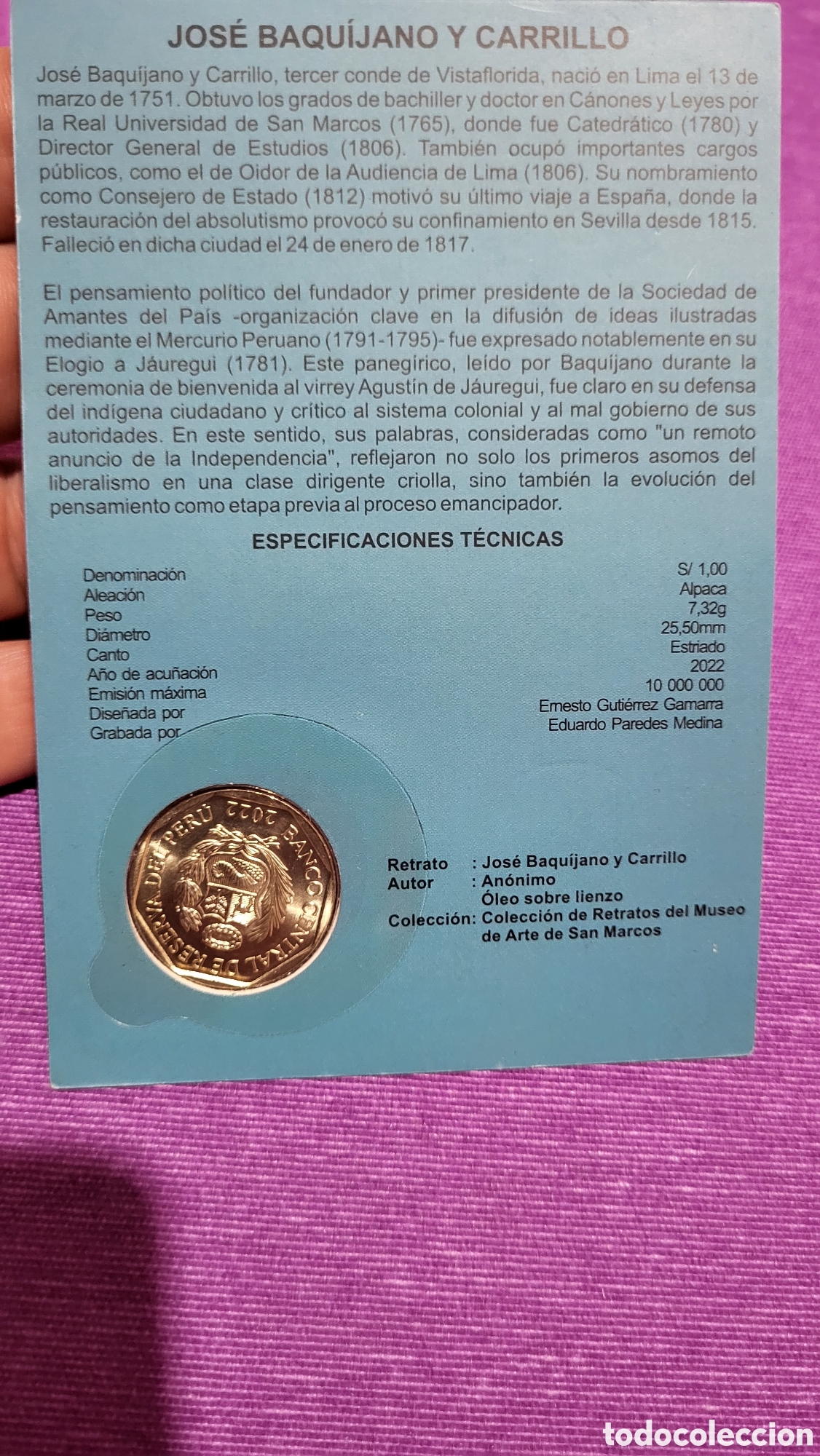 Monedas antiguas de Am&eacute;rica: Moneda un sol Per&uacute; Bicentenario 2021 - Foto 2