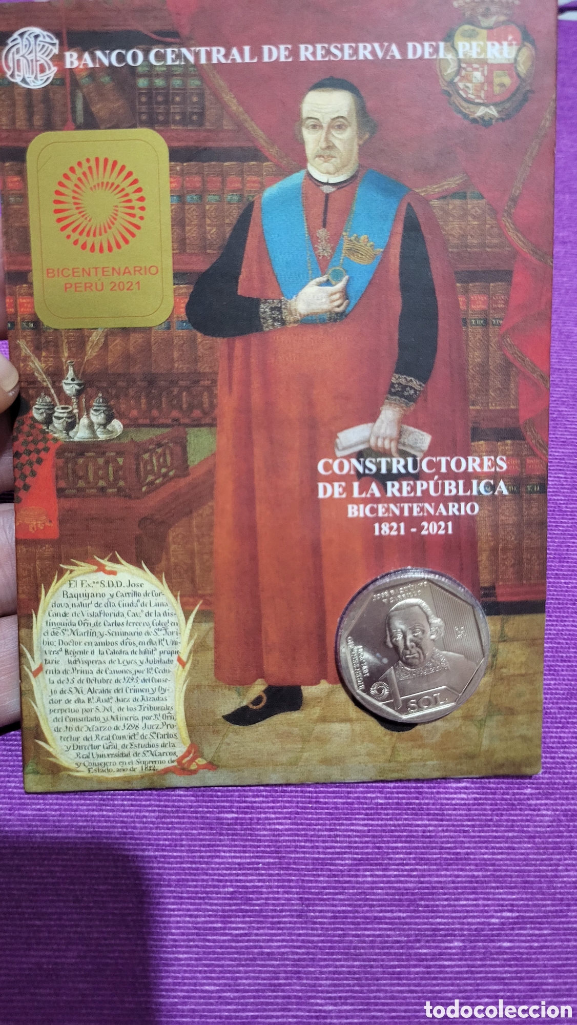 Monedas antiguas de Am&eacute;rica: Moneda un sol Per&uacute; Bicentenario 2021 - Foto 1