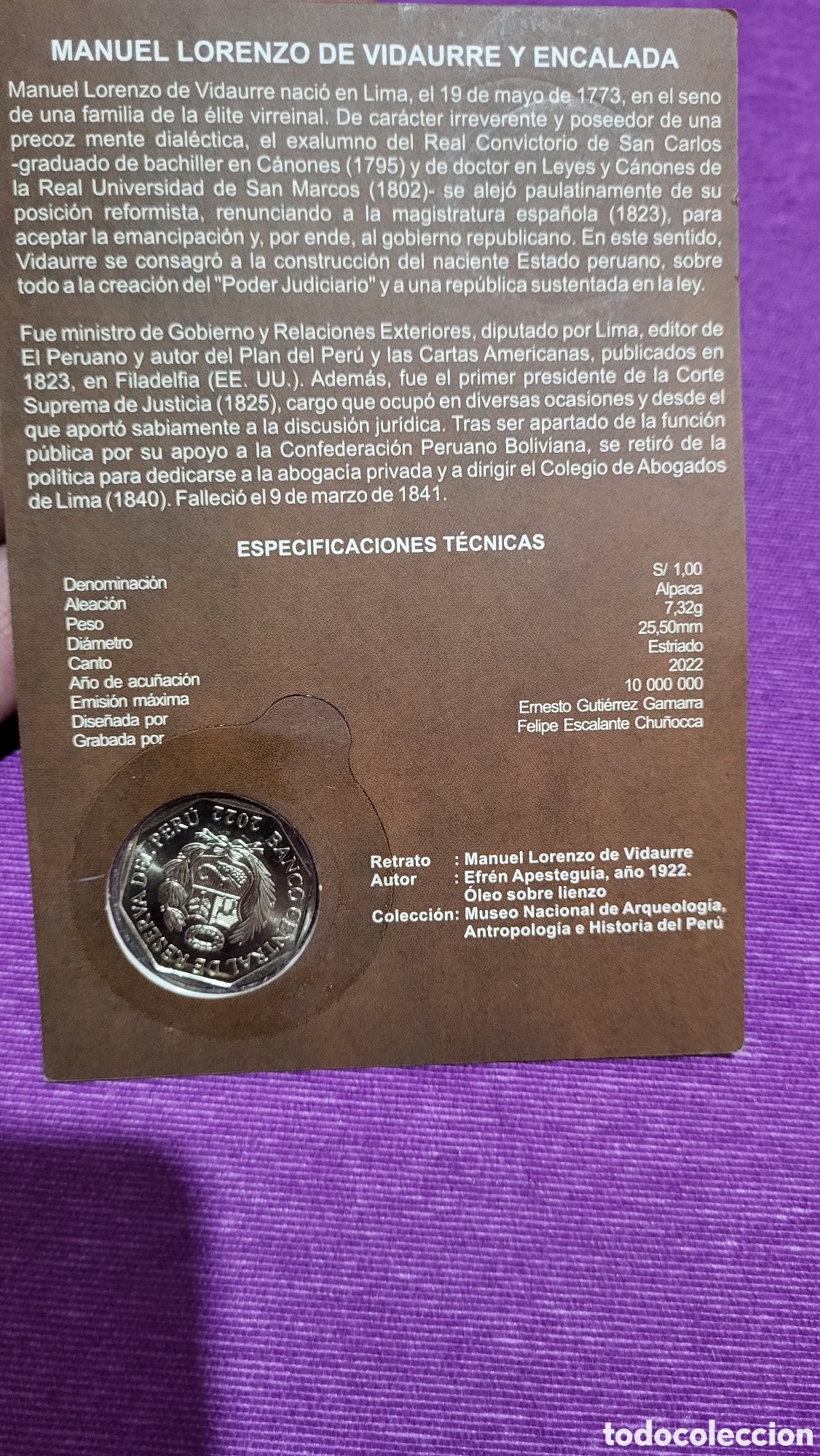 Monedas antiguas de Am&eacute;rica: Moneda un sol Per&uacute; Bicentenario 2021 - Foto 2